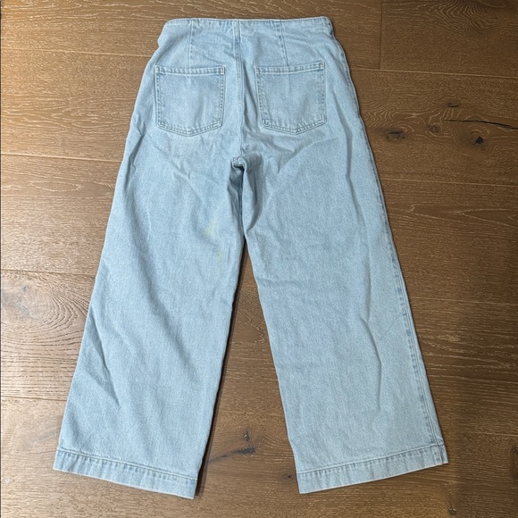 ZARA High Rise Button Fly Wide Leg Cropped Jeans size 6 - Picture 4 of 5